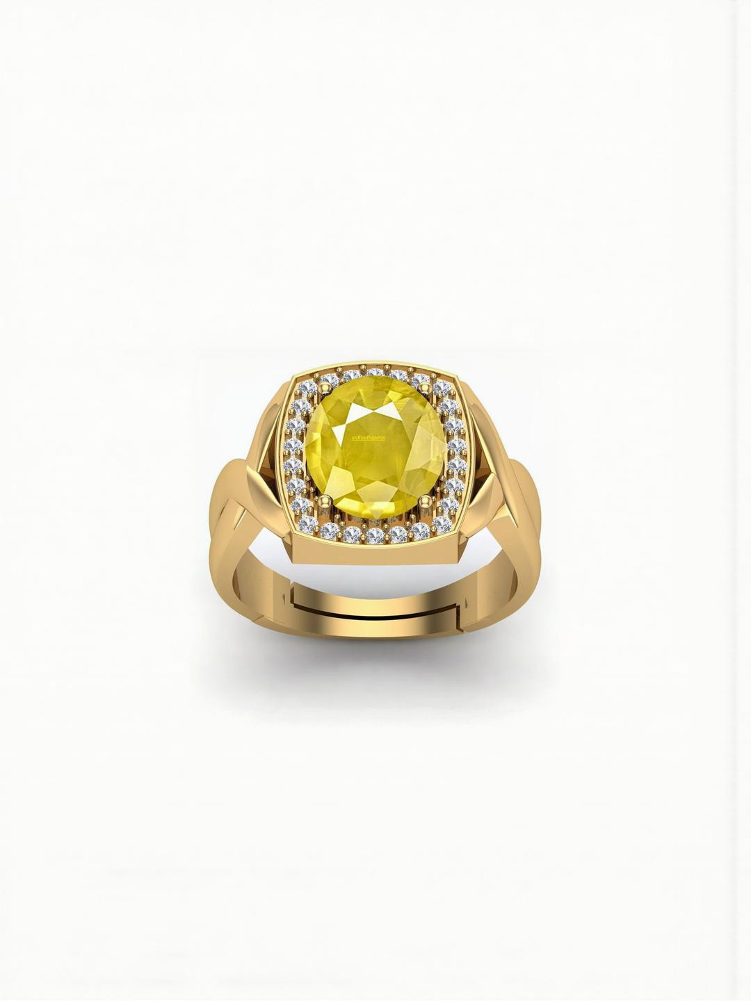 Sidharth Gems 7.25 Ratti 6.15 KT Yellow Sapphire Pukhraj Gemstone Ring
