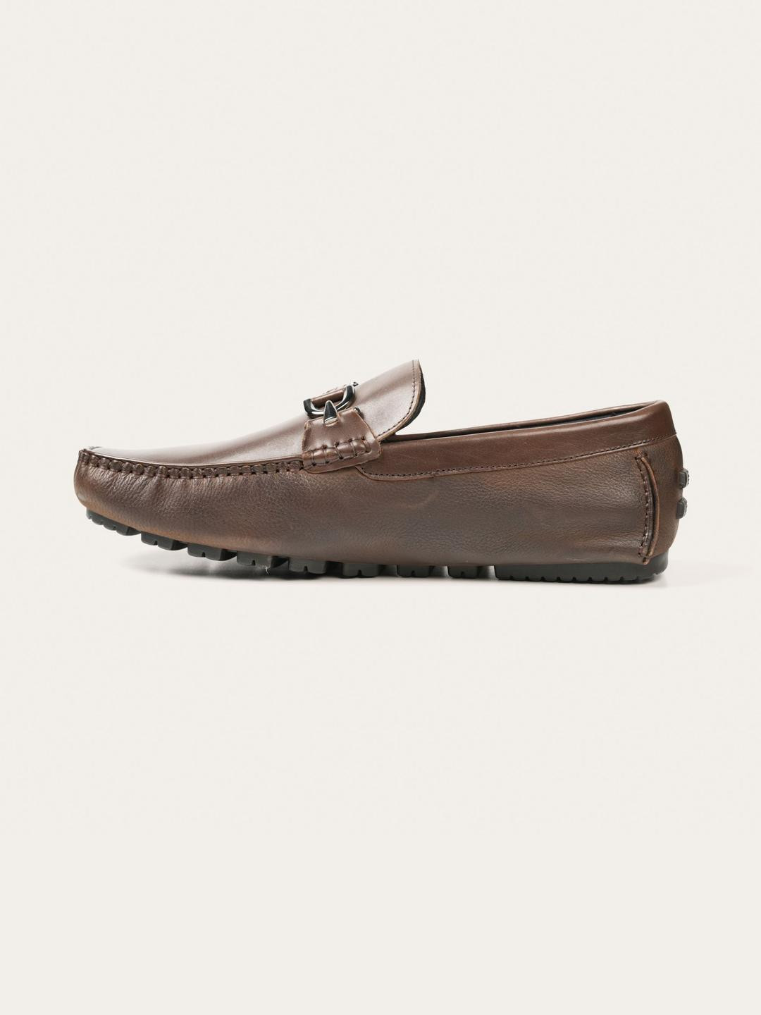 Eletto Brun Men Coffee Brown Slip-On Formal Shoes