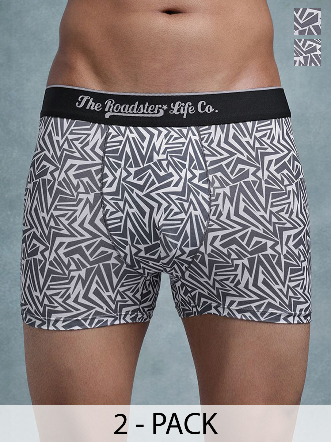 The Roadster Lifestyle Co Pack Of 2 Printed Stretchable Trunks Pack Of 2-PV-Print-RO4-S