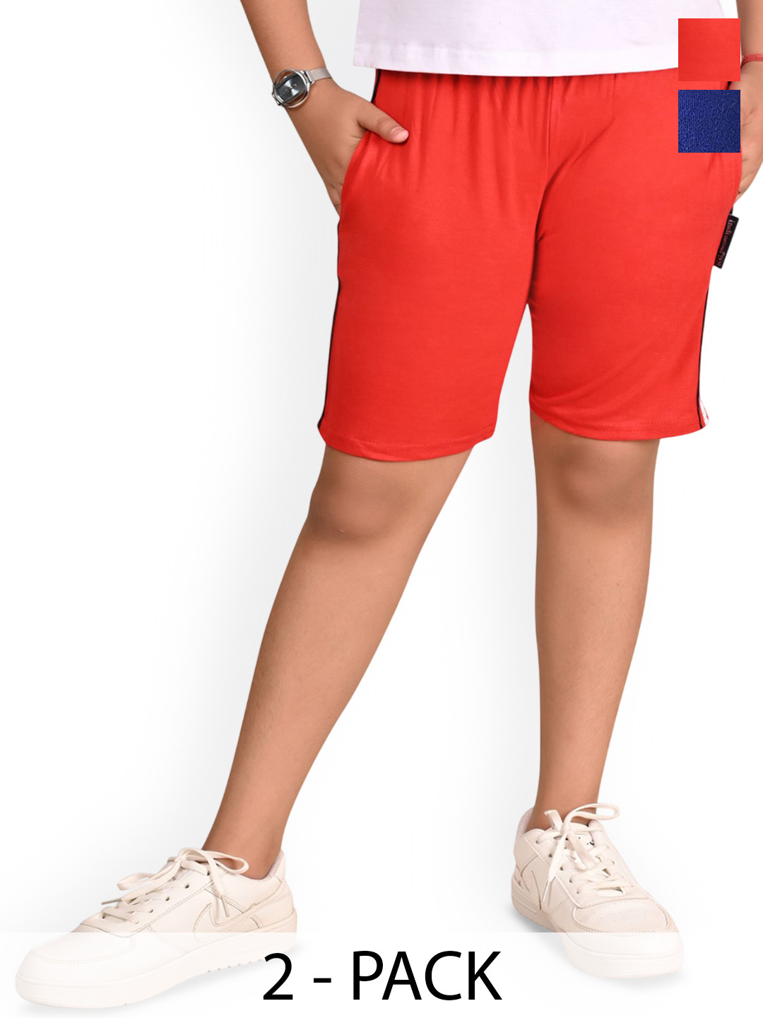 BAESD Girl Pack Of 2 Slim Fit High-Rise Bermuda