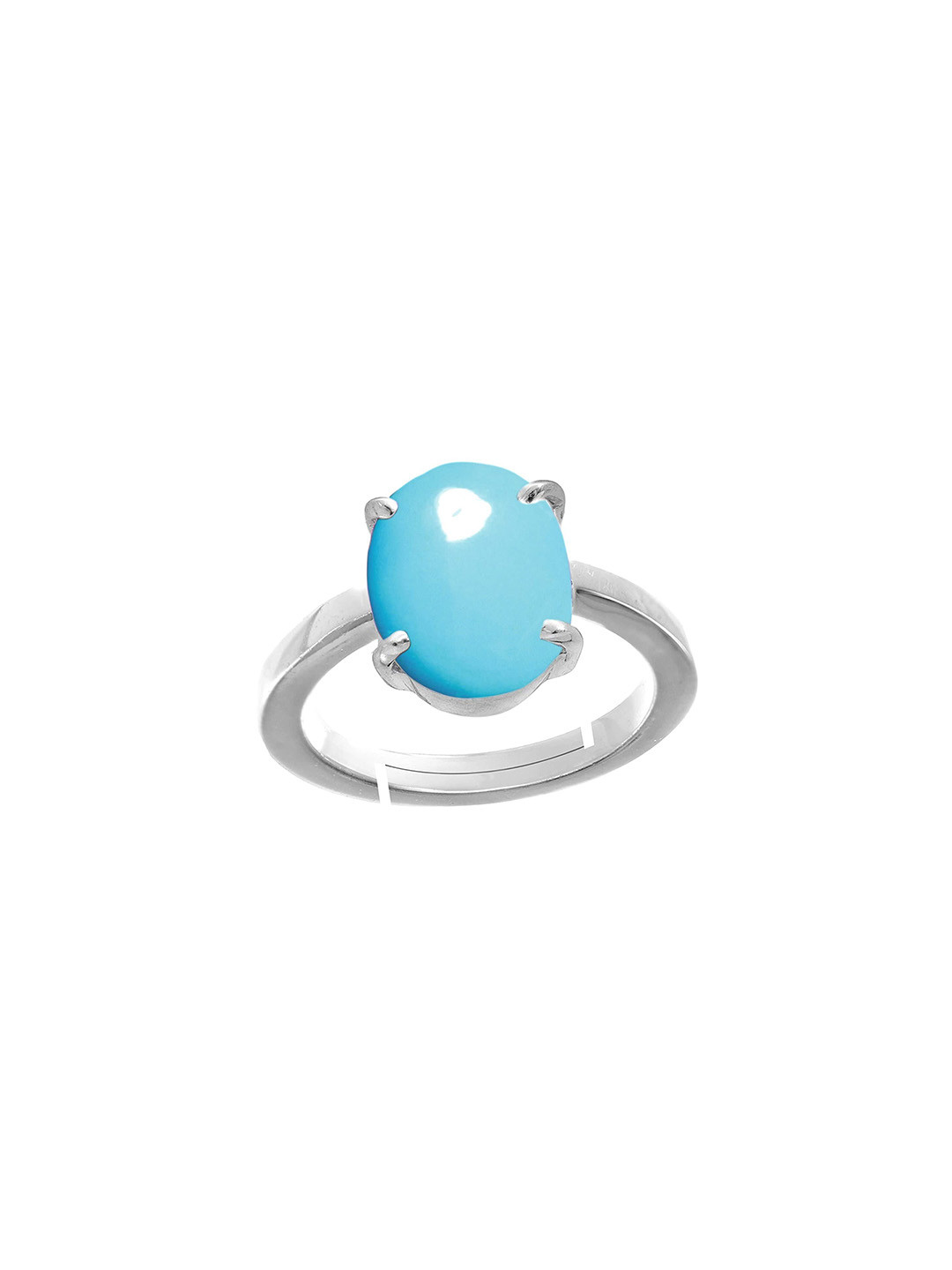 RRVGEM 12.25 Ratti to 13.25 Ratti Unheated Turquoise Firoza Blue Gemstone Ring