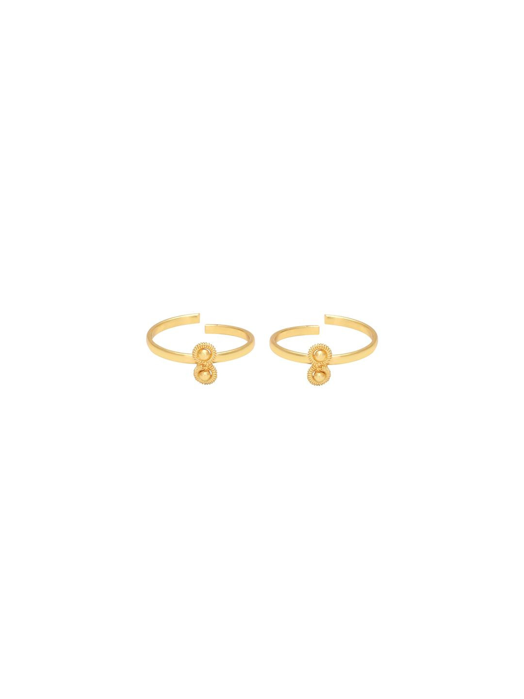 MEMOIR Gold plated wedding bridal adjustable free size toering jewellery for Women