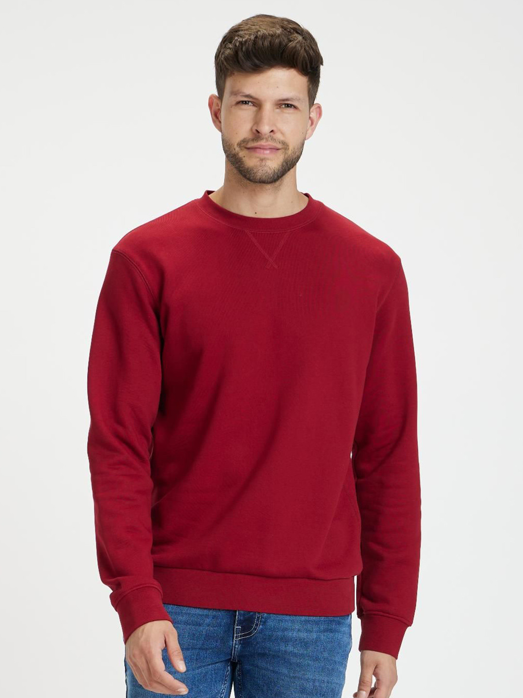 Celio Men Solid Round Neck Sweater