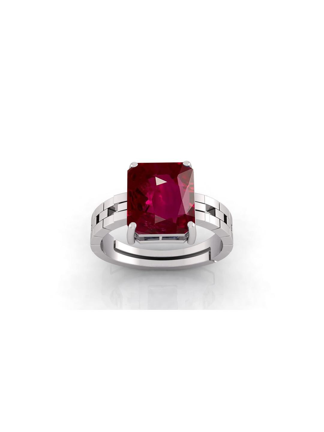 6.25 Ratti 5.60 KT Ruby Manikya Gemstone Adjustable Anguthi Ring