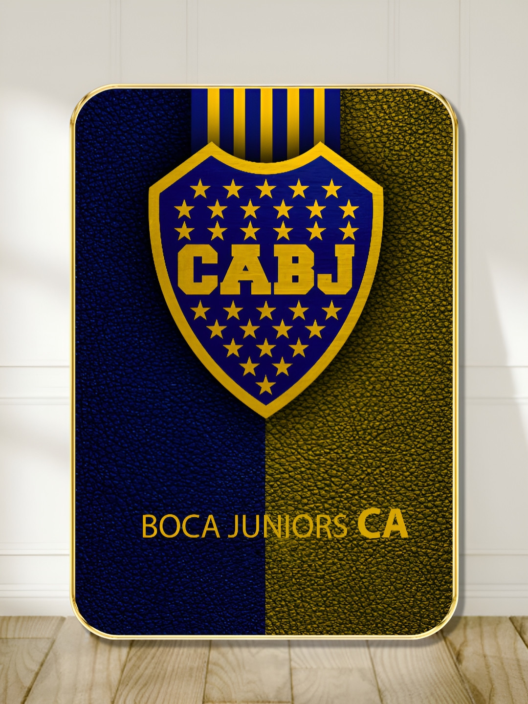 SAF Boca Juniors CA Wood Wall Rectangle Paintings Wall Art - 24 x 18In