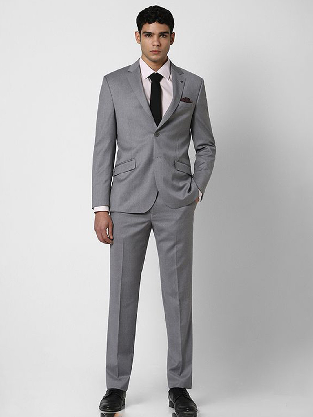 Van Heusen Textured Woolen Slim Fit Single Breasted Notched Collar 2-Piece Formal Suit