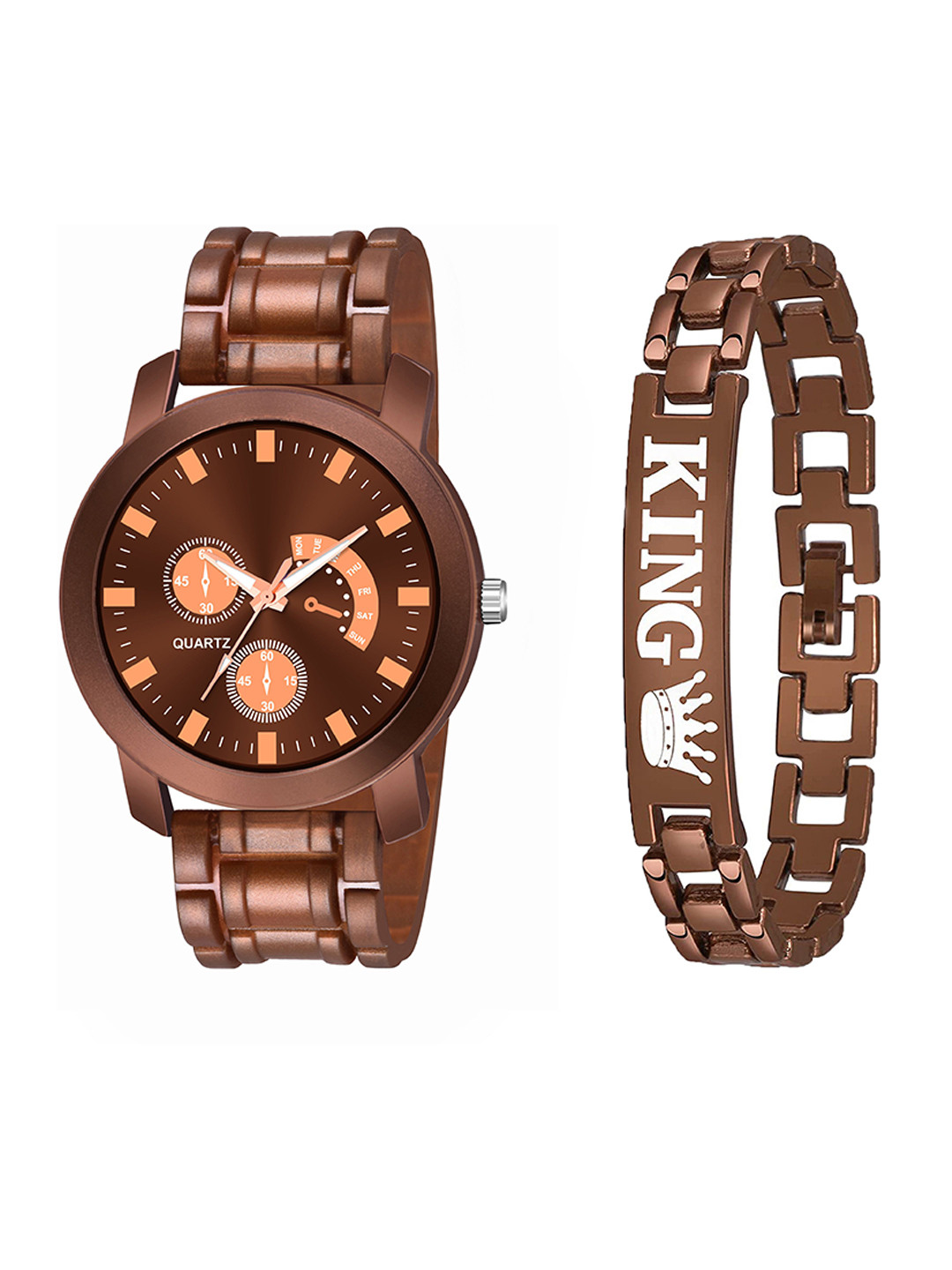 Gopal Shopcart Unisex Printed Watch Gift Set PandoBRO-AeviyoRG-D-801BRO-k-Bracelet_SH