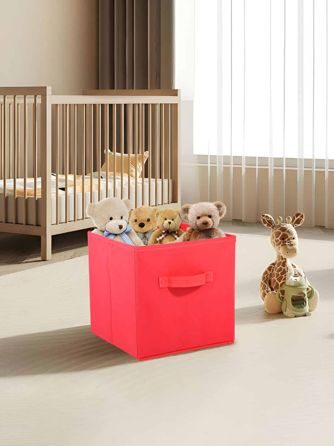 Aura Red Non-Woven Wardrobe Clothe Organizer Storage Box