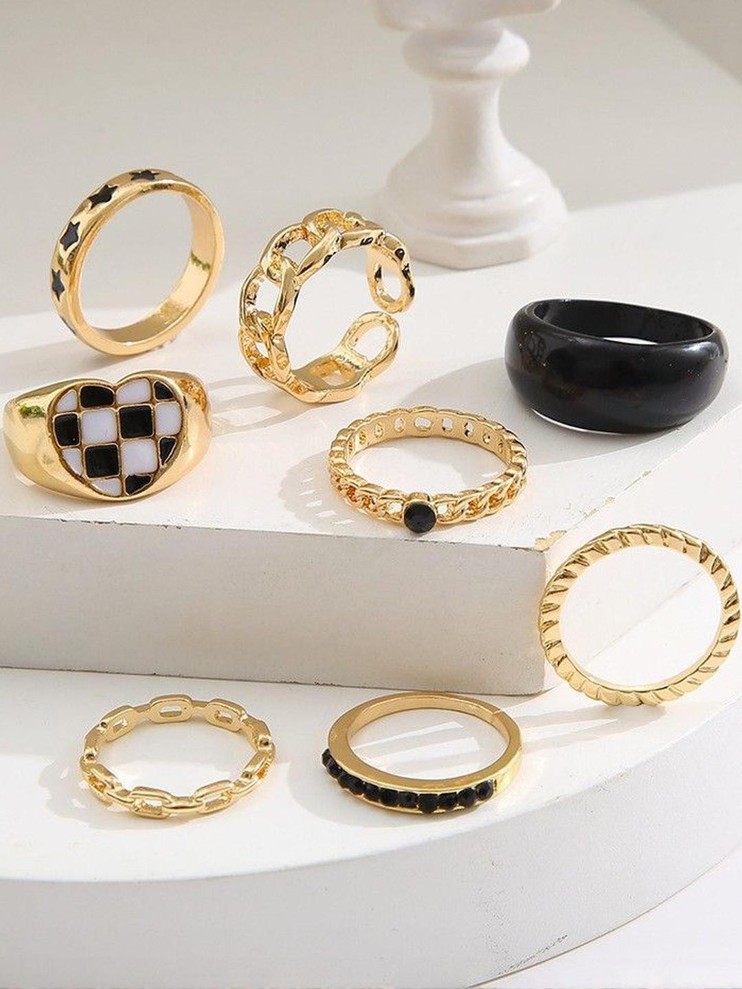 Arzonai Stainless Steel Love Engraved Gold Plated Heart Shape Metal Ring