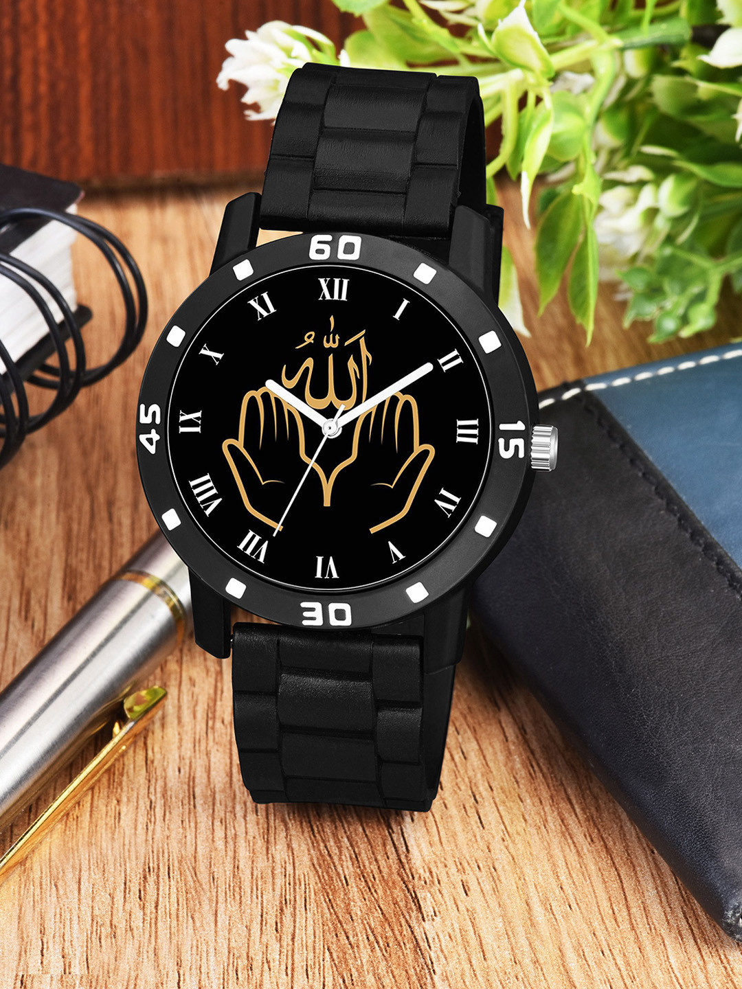 CSAMON Men Dial & Bracelet Style Straps Analogue Watch AeviyoBLK Islamic ROM03 CD_SH