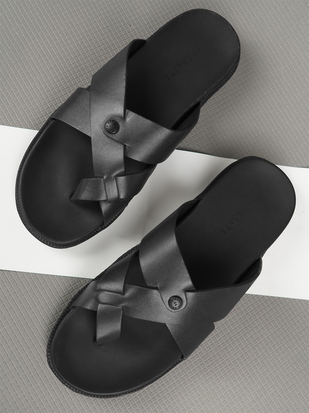 99CRAFTS Men Top Grain Leather Comfort Sandals