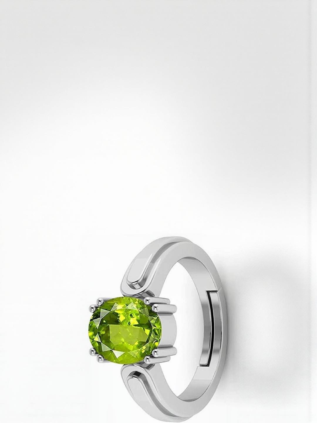 Sidharth Gems 8.25 KT 9.25 Ratti Green Peridot Adjustable Ring