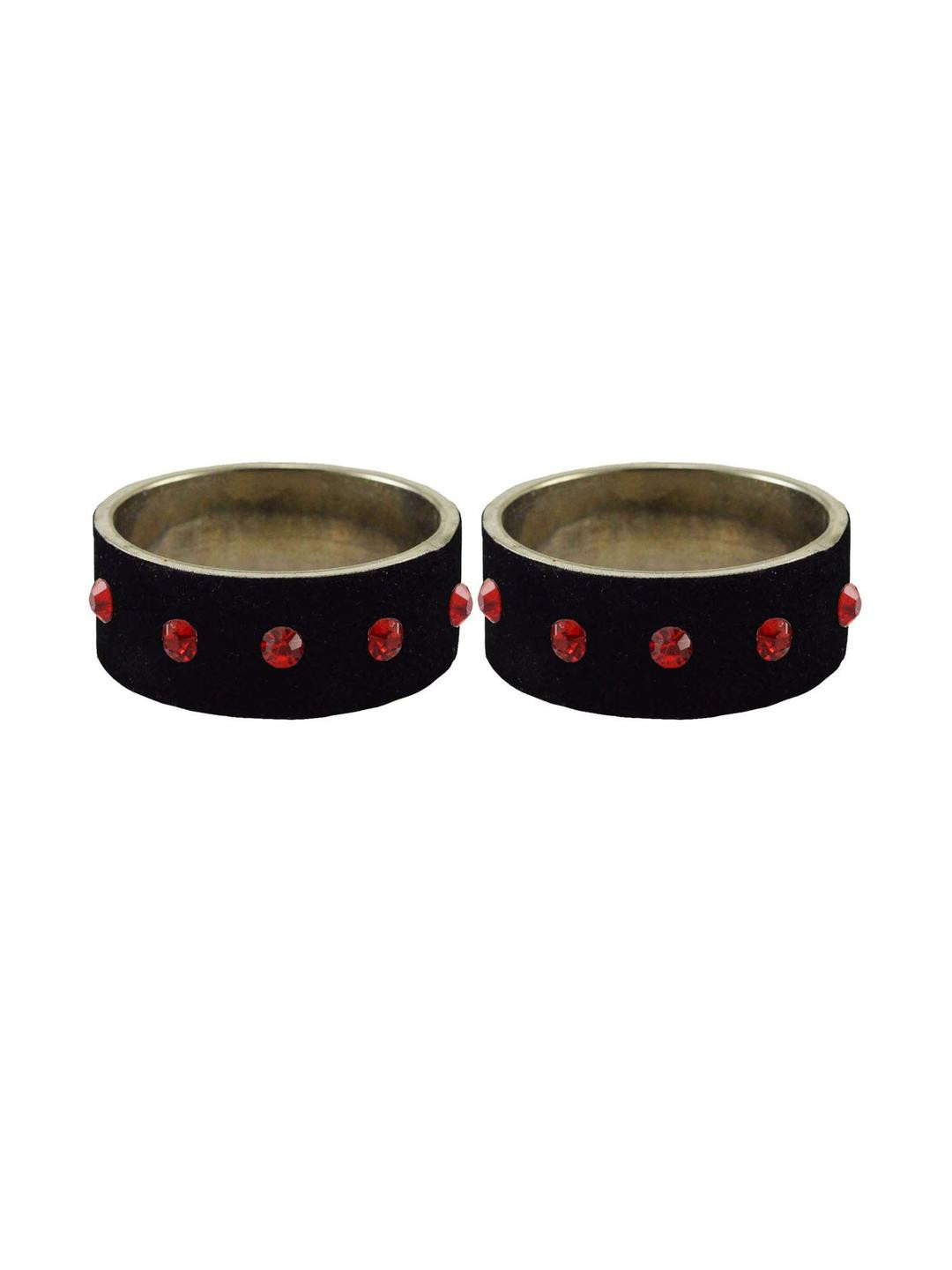 Vidhya Kangan Black Stone Stud Brass Bangle