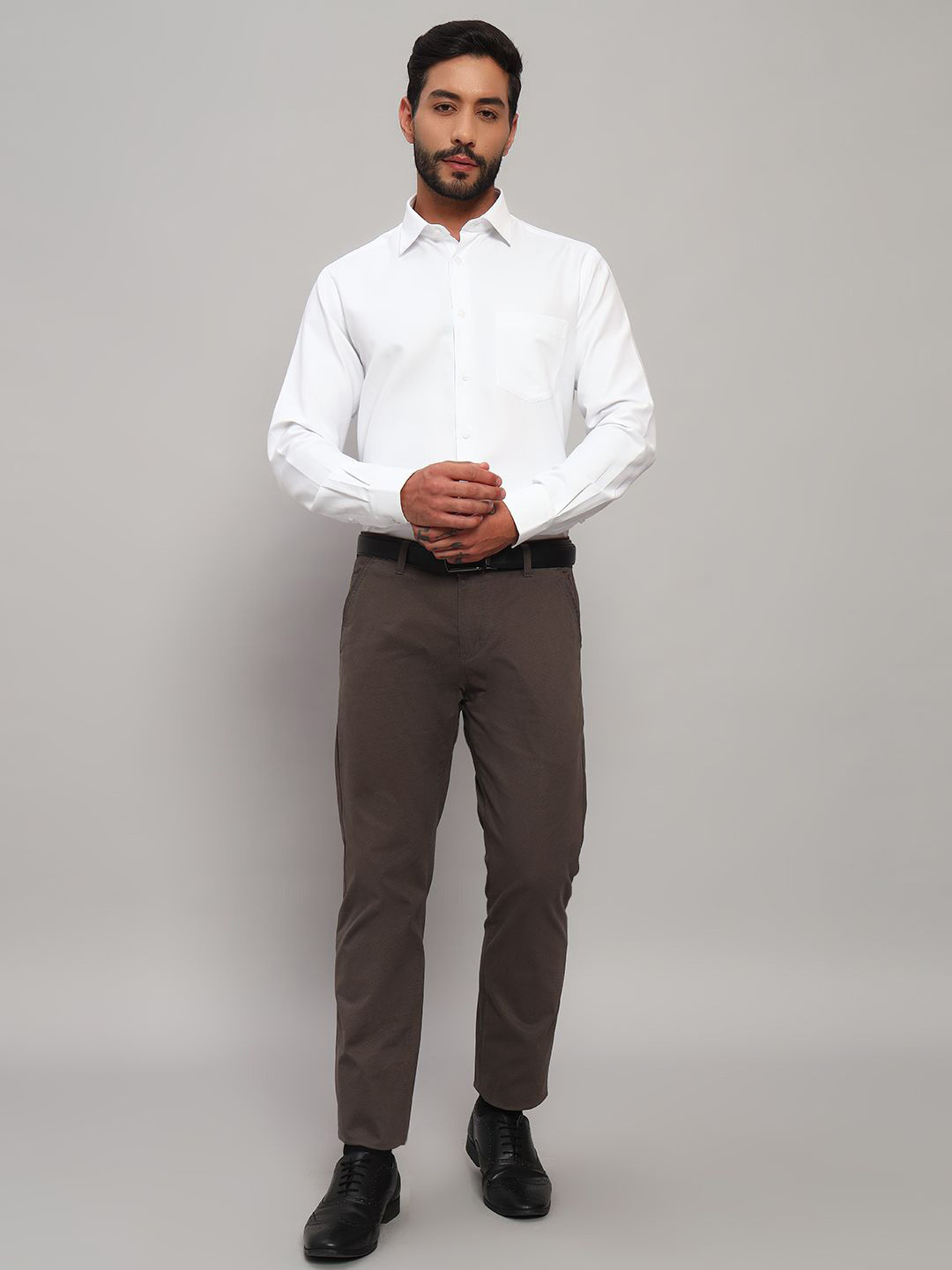 Cantabil Men Original Full Sleeves Spread Collar Formal Shirt