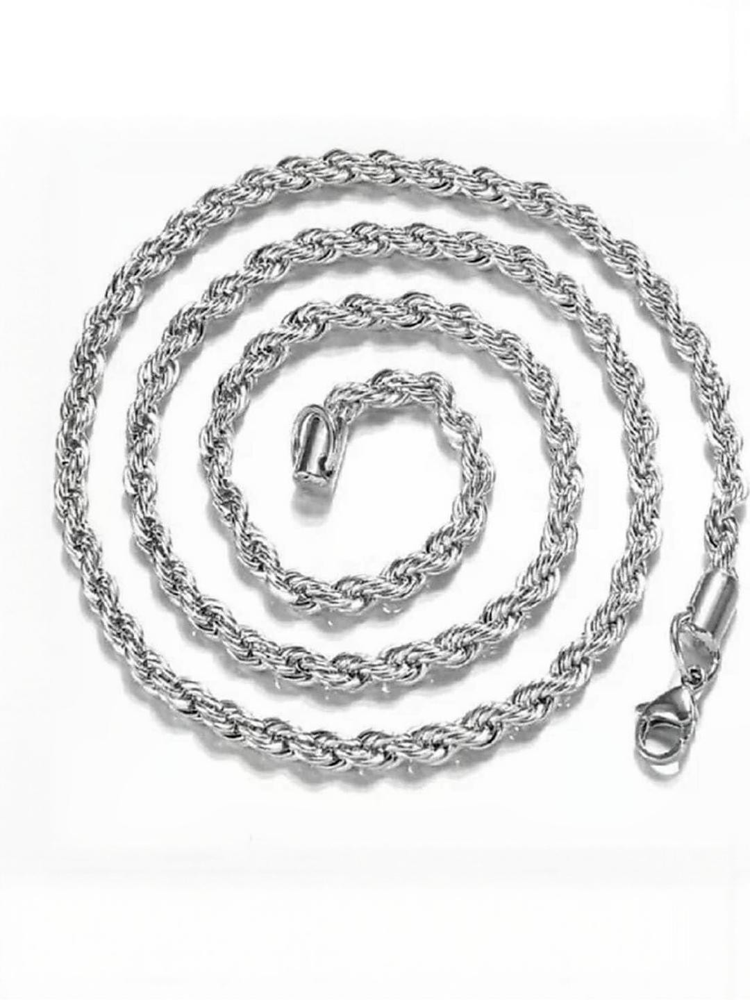 ATRAER Silver-Toned Stainless Steel Chain