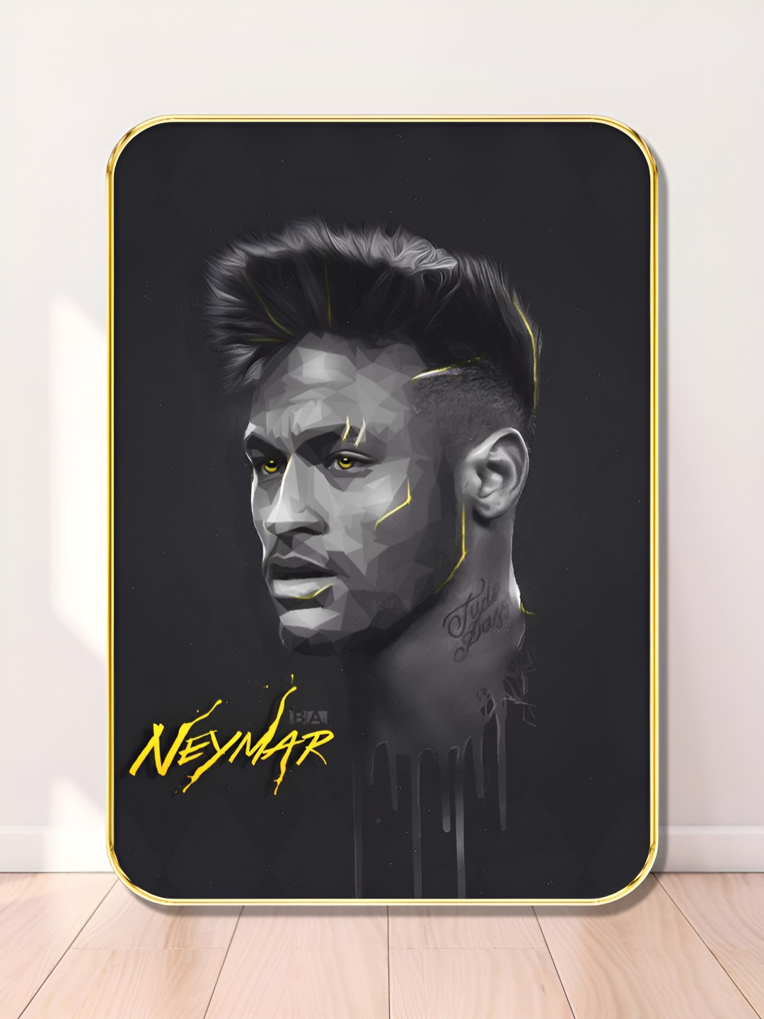 SAF Black & White Neymar Jr Printed Wall Art