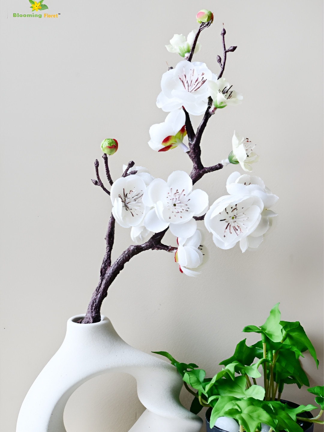 Blooming Floret White Blossom Artificial Flower