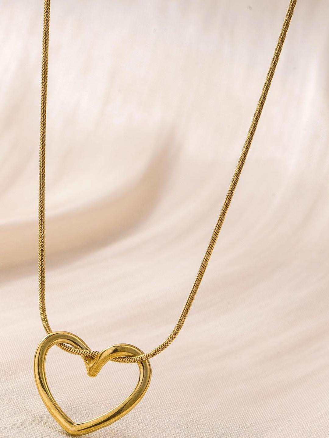 CARIA Anti-Tarnish Minimalist Heart Pendant Necklace