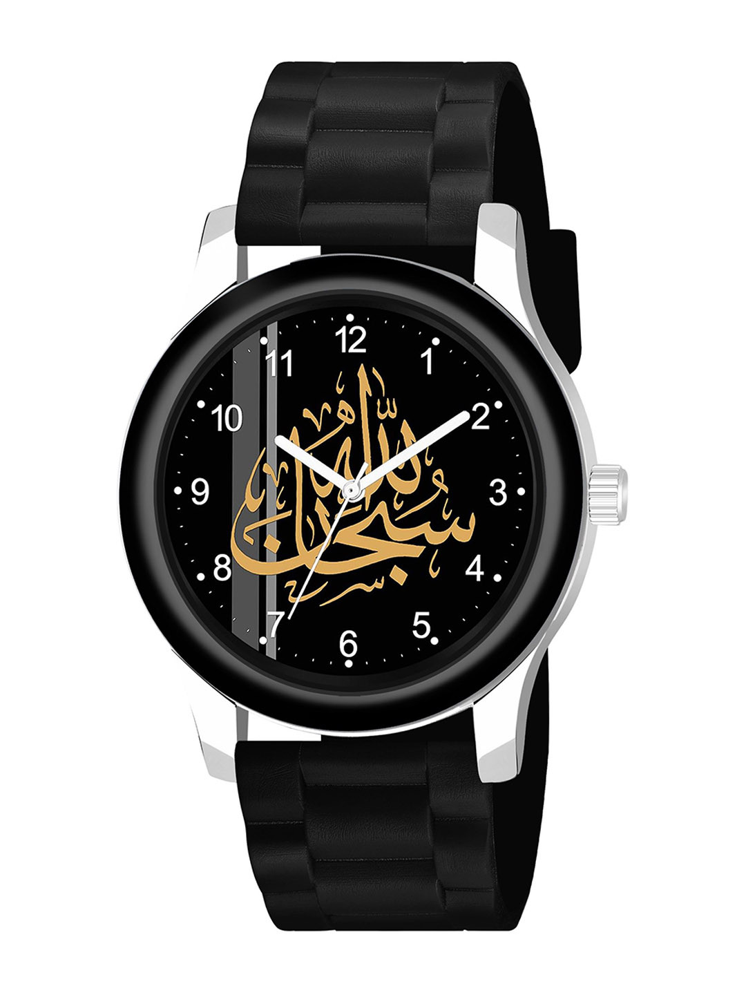 CSAMON Men Printed Dial & Straps Analogue Watch B9050BLK Islamic NUM05 CD_SH