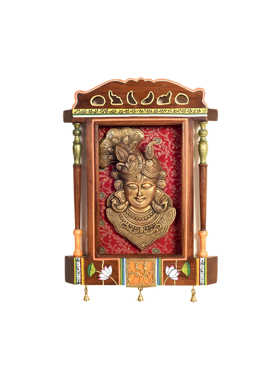 AAKRITI ART CREATIONS Swami Narayan Wood Ethnic Motifs Antique Spiritual Wall Decor-20.1In