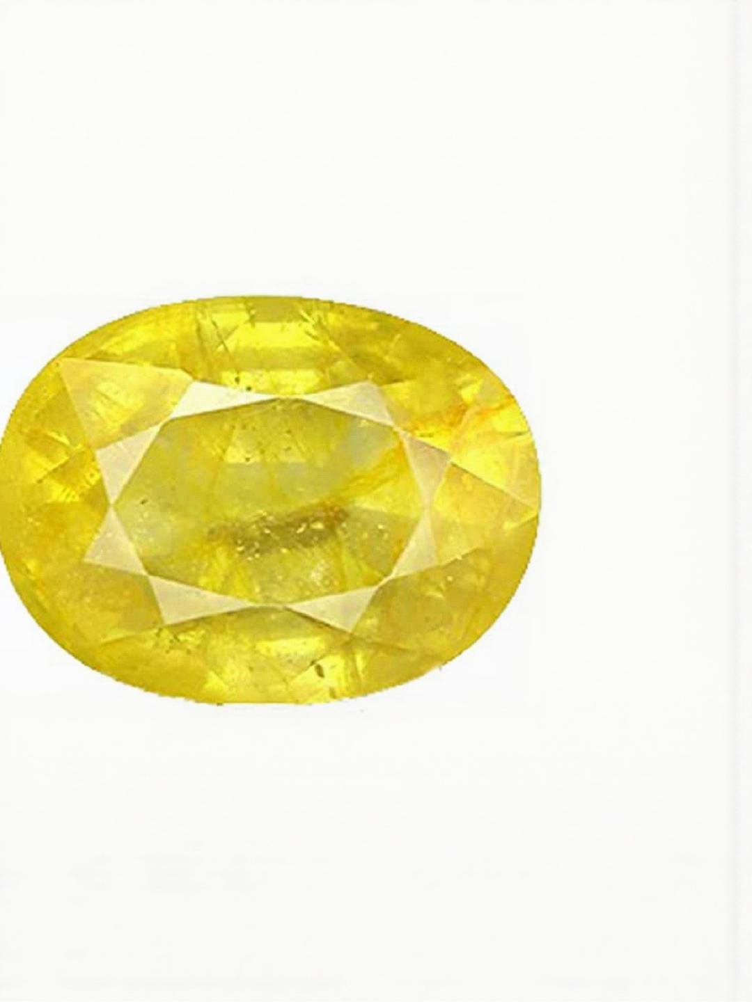Sidharth Gems 5.25 Crt Yellow Sapphire Ceylon Gemstone Finger Ring