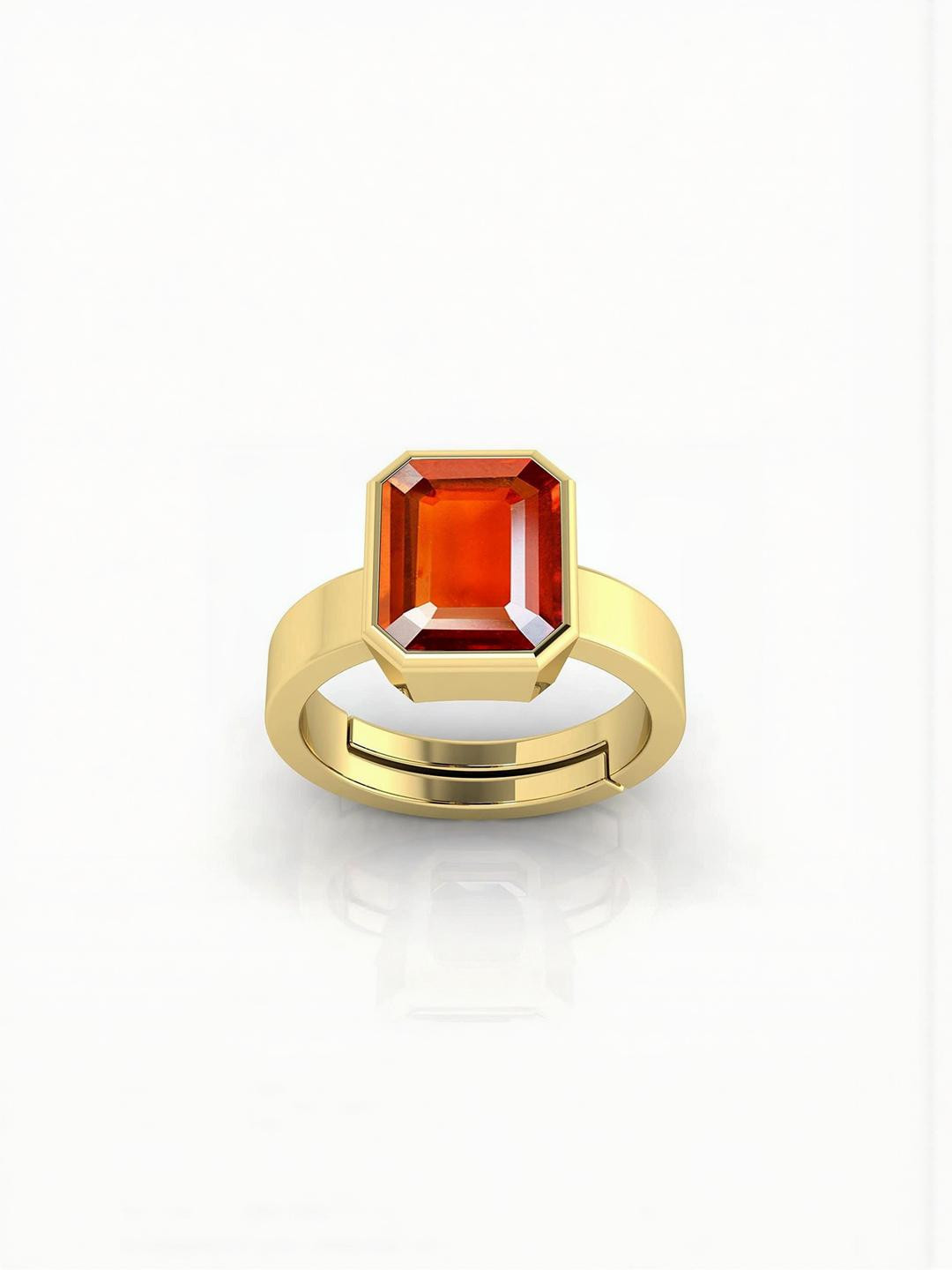 Sidharth Gems 7.25 Ratti 6.00 KT Gomed Ring Stone Panchdhatu Metal Adjustable Ring