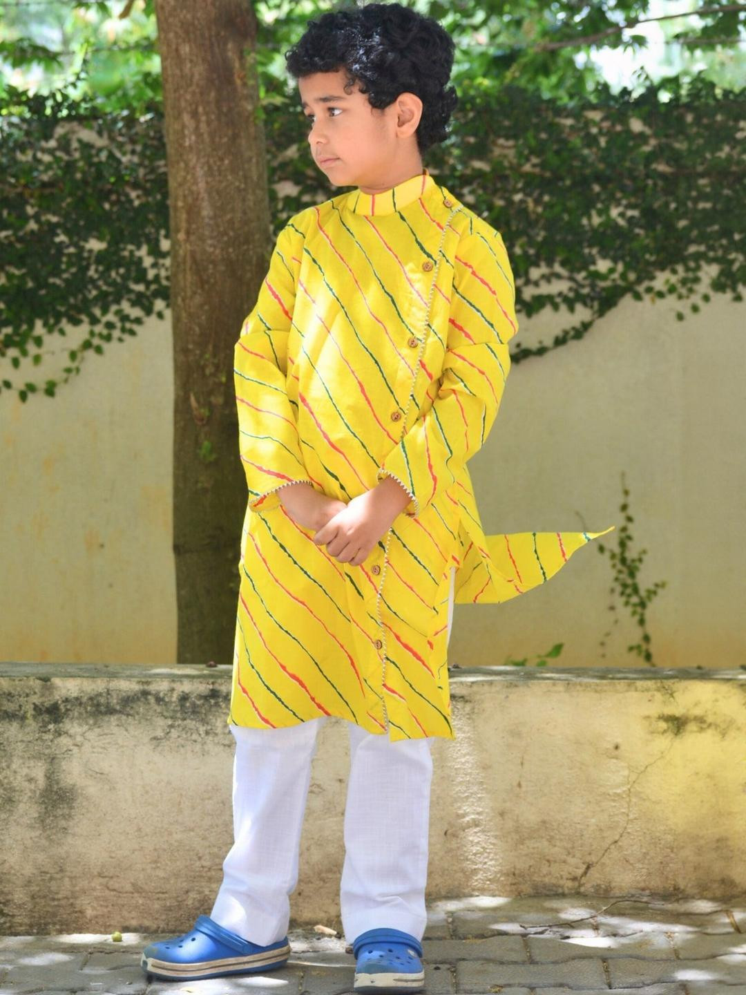 Mamma's Bear Boys Gotta Patti Cotton Kurta with Pyjamas Kurta Set