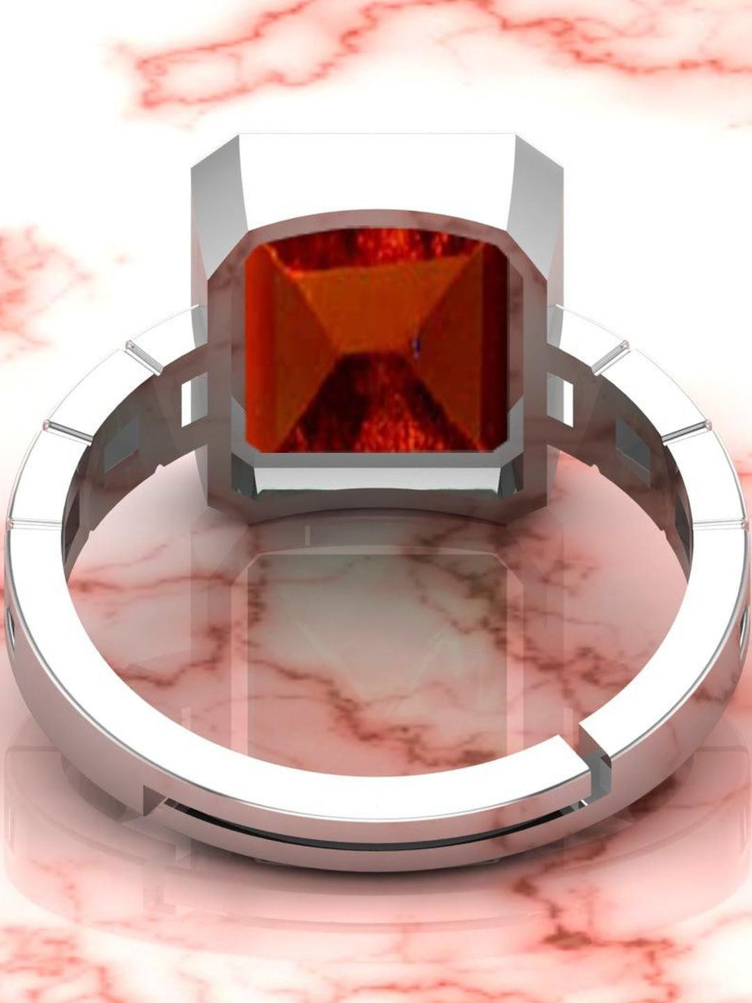 Sidharth Gems 10.25 Ratti 9.70 Crt Gomed Silver Plated Adjustable Gomed Ring