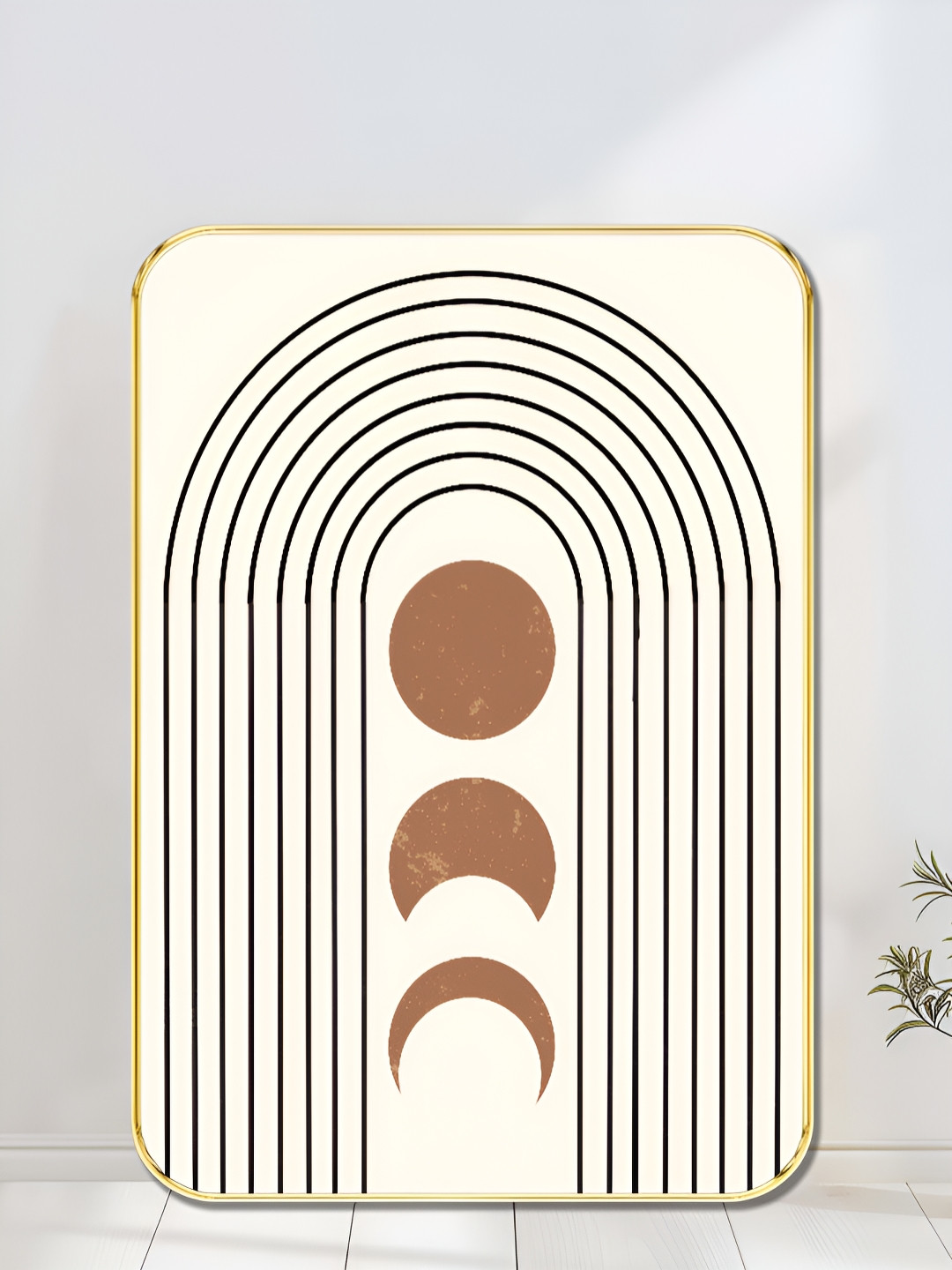 SAF Lunar Cycle Wood Wall Rectangle Paintings Wall Art - 24x18In