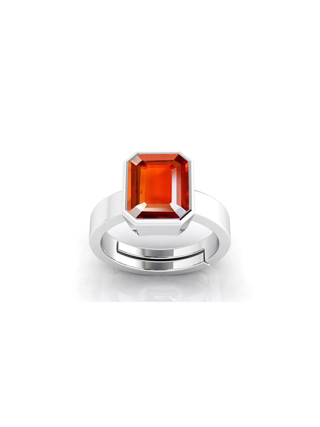 Sidharth Gems 6.00 KT Hessonite Stone Ring
