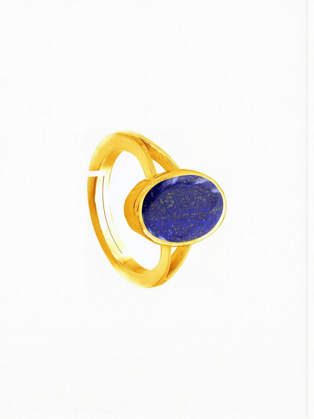 Sidharth Gems 7.25 Ratti 6.25 Crt A+ Quality Lapis Lazuli Lajward Gemstone Finger Ring