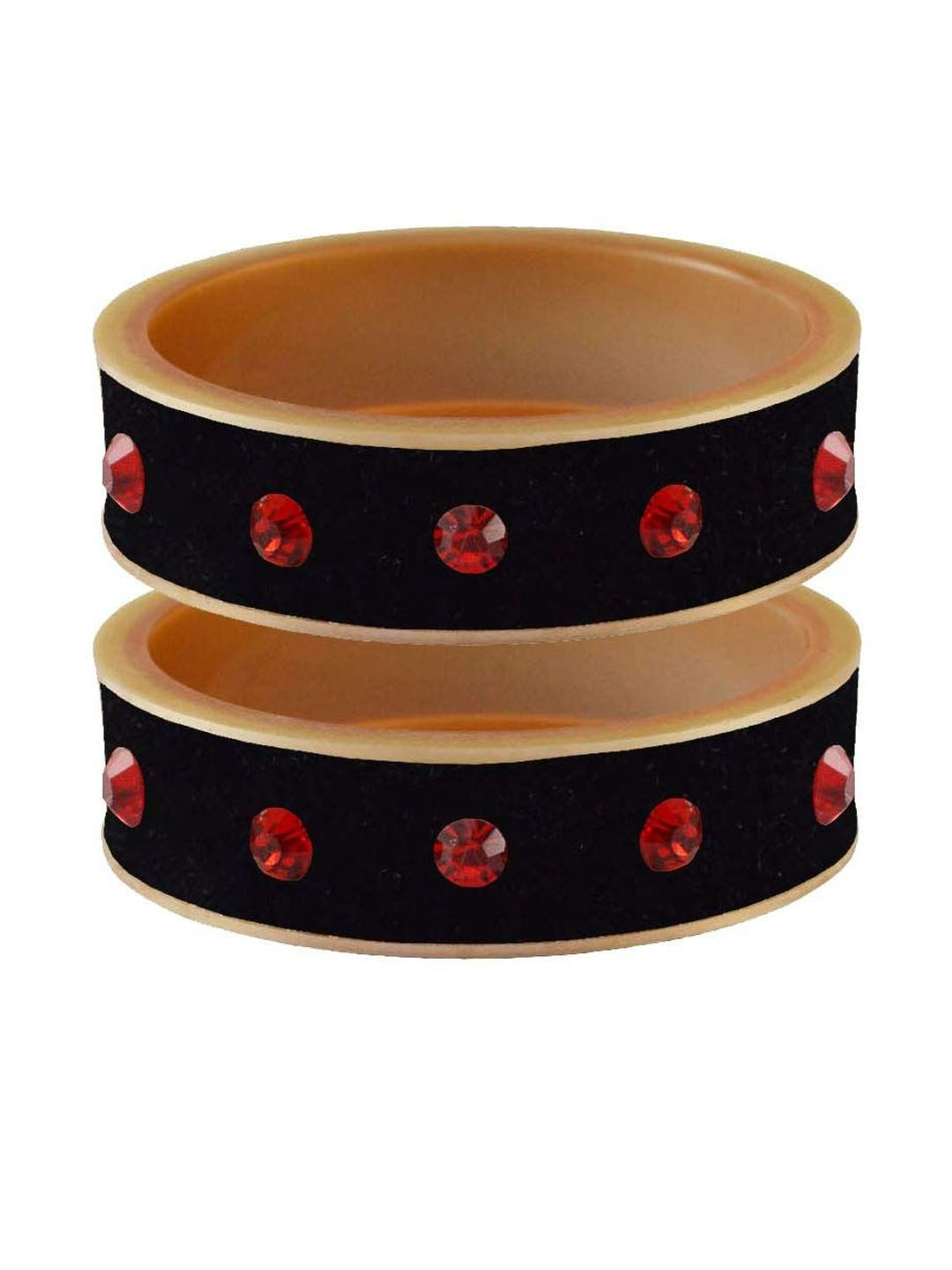 Vidhya Kangan Black Stone Stud Acrylic Bangle