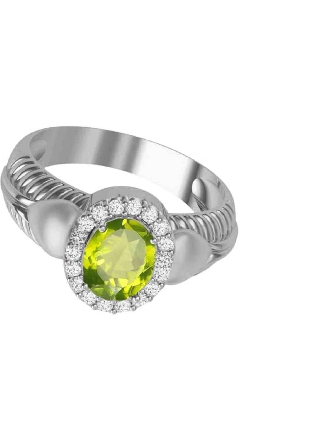 Sidharth Gems 7.25 Ratti 6.00 KT Green Peridot Gemstone Ring