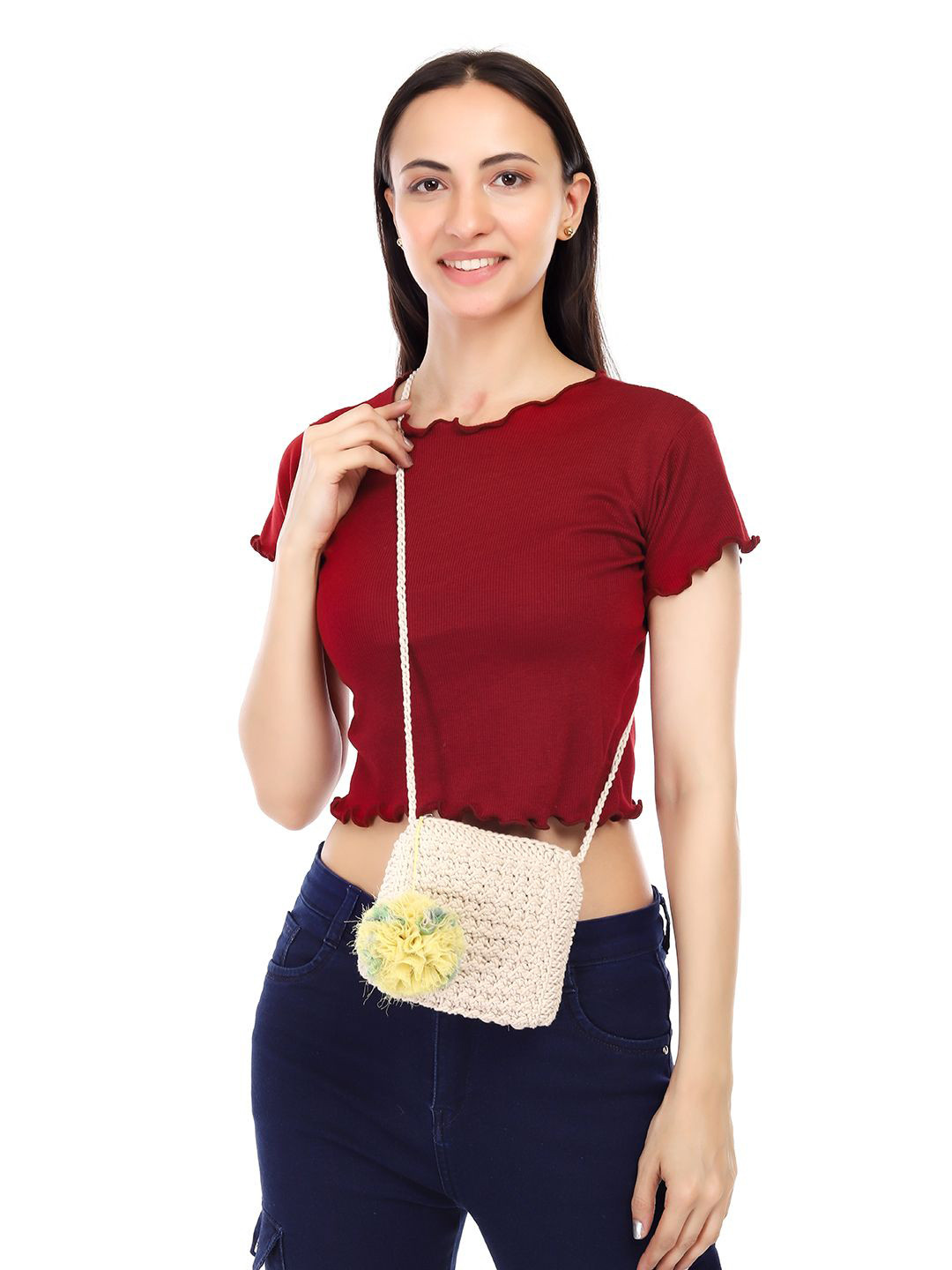 ITIHASIKALA Cross Body Crochet Sling Bag