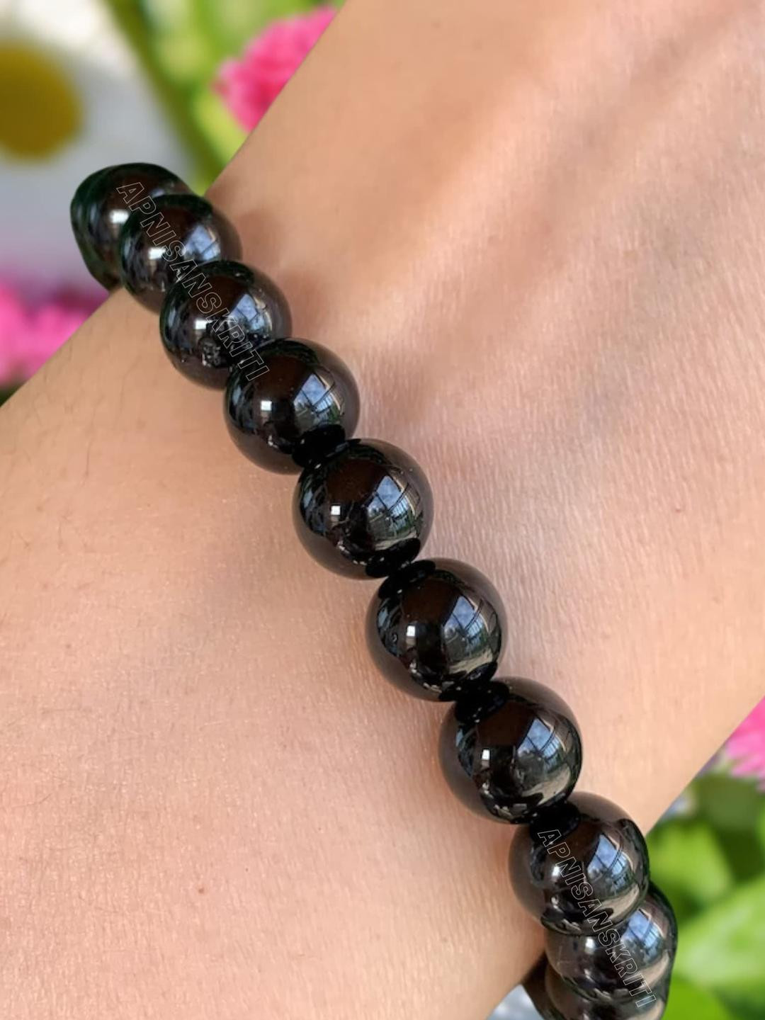 Apnisanskriti Unisex Black Tourmaline Stone Bracelet