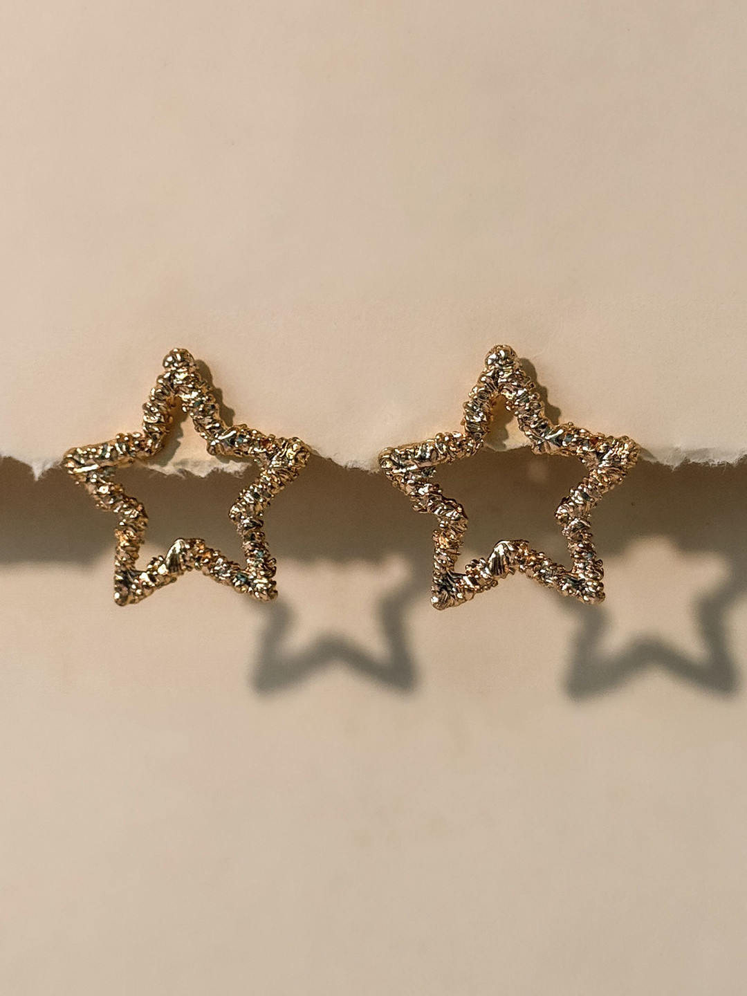 NAMAN ARTS Gold Plated Antique Star Shaped Studs