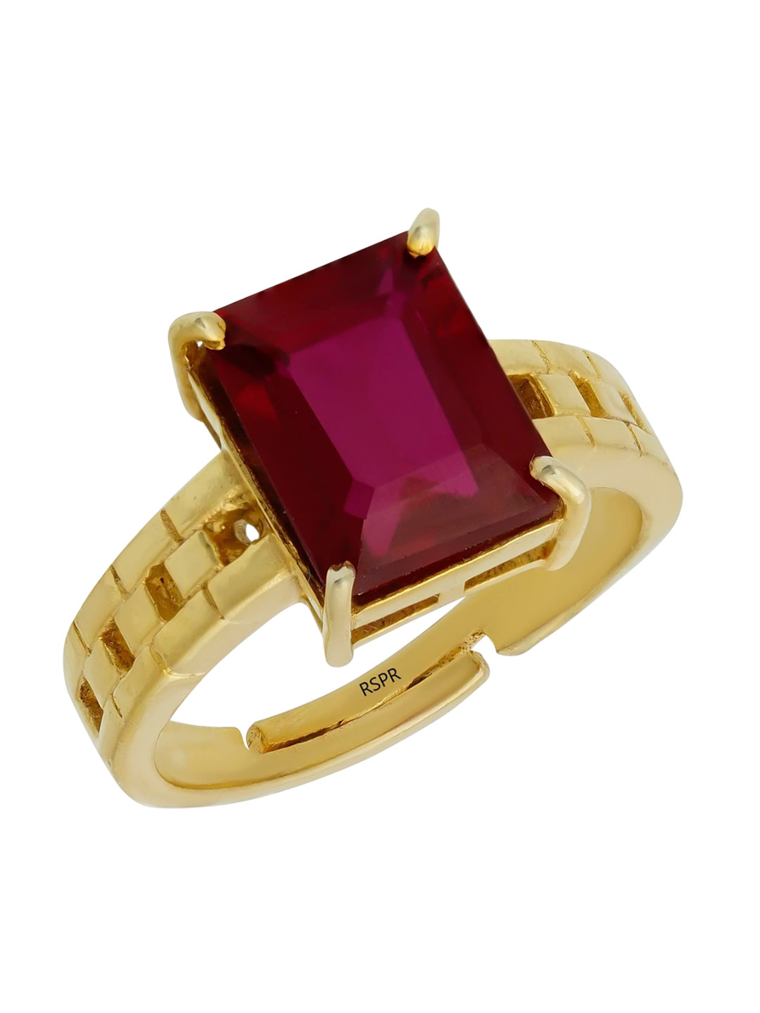 RSPR 4.25 Ratti 3.60 Carat Natural Ruby Manikya Adjustable Ring