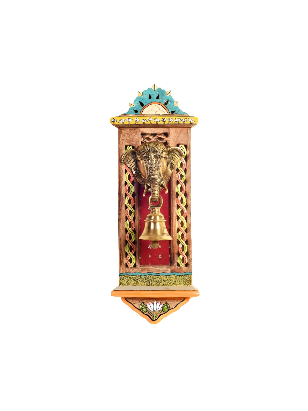 AAKRITI ART CREATIONS Bella Door-Bell Wood Ethnic Motifs Matte Spiritual Wall Decor-20.1In
