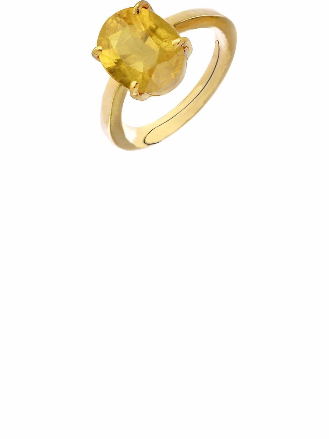 Sidharth Gems 11.25 Ratti 10.15 KT Yellow Sapphire Pukhraj Ring