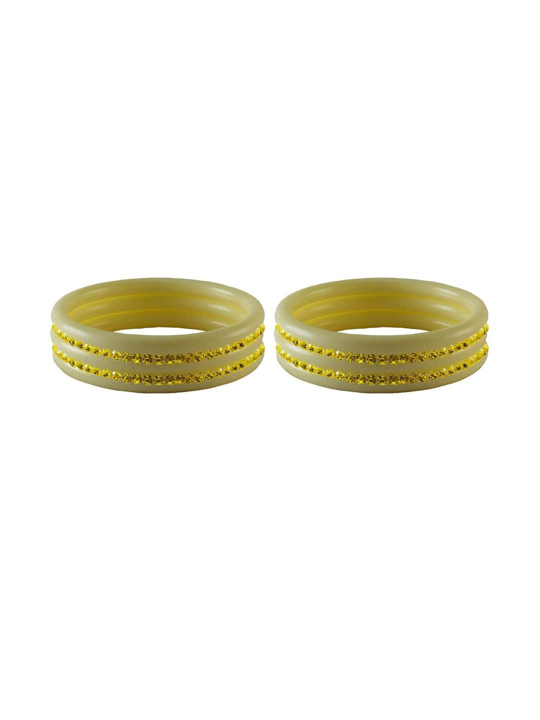 Vidhya Kangan Yellow Stone Stud Acrylic Bangle
