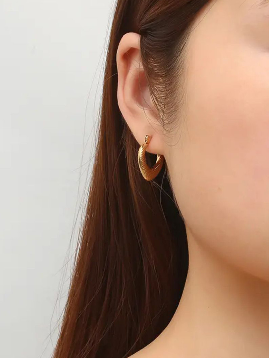 Estailo fashion Anti-Tarnish Gold-Plated Hoop Earring