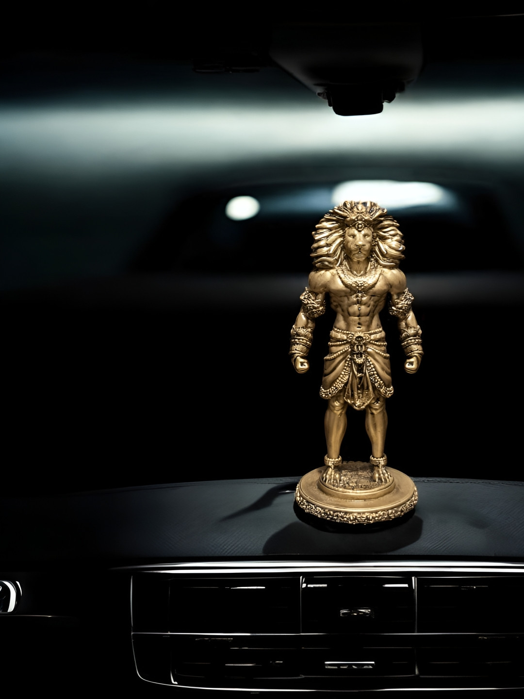 Fabzie Decor Narsingh Avatar Gold Marble Glossy Prayer Room Small Showpiece - 4 Inches