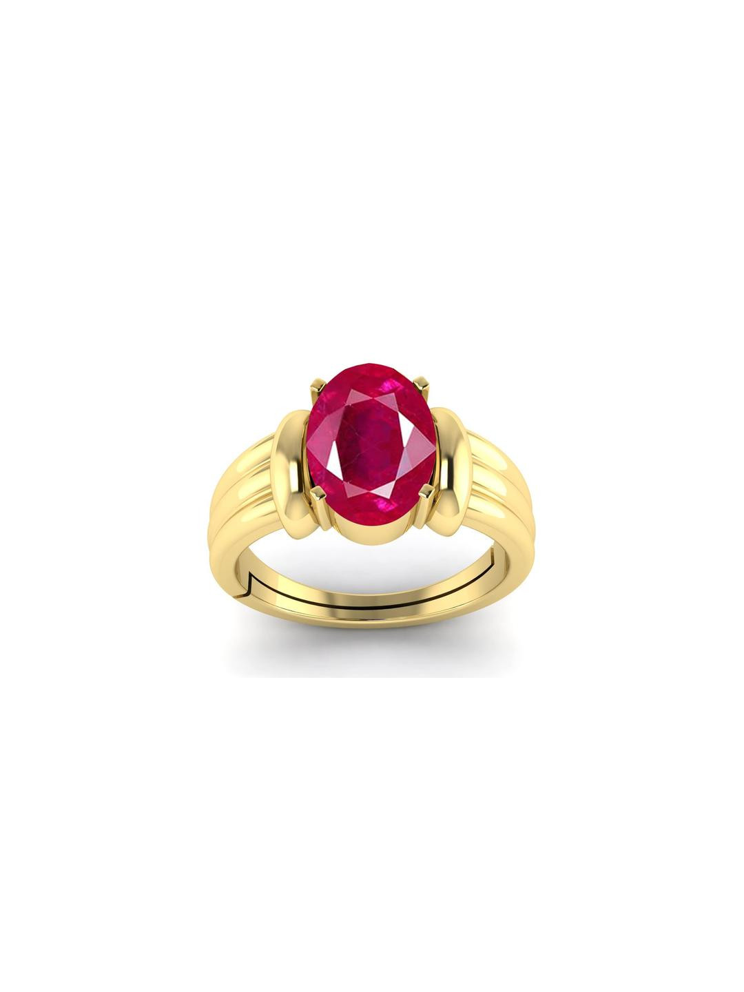 Todani Jems 10.25 Ratti Ruby Manik Gemstone Panchdhatu Ring