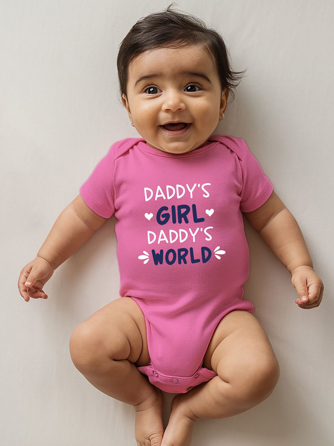 Zeezeezoo Infant Kids Daddy's Girl Daddy's World Printed Pure Cotton Bodysuit