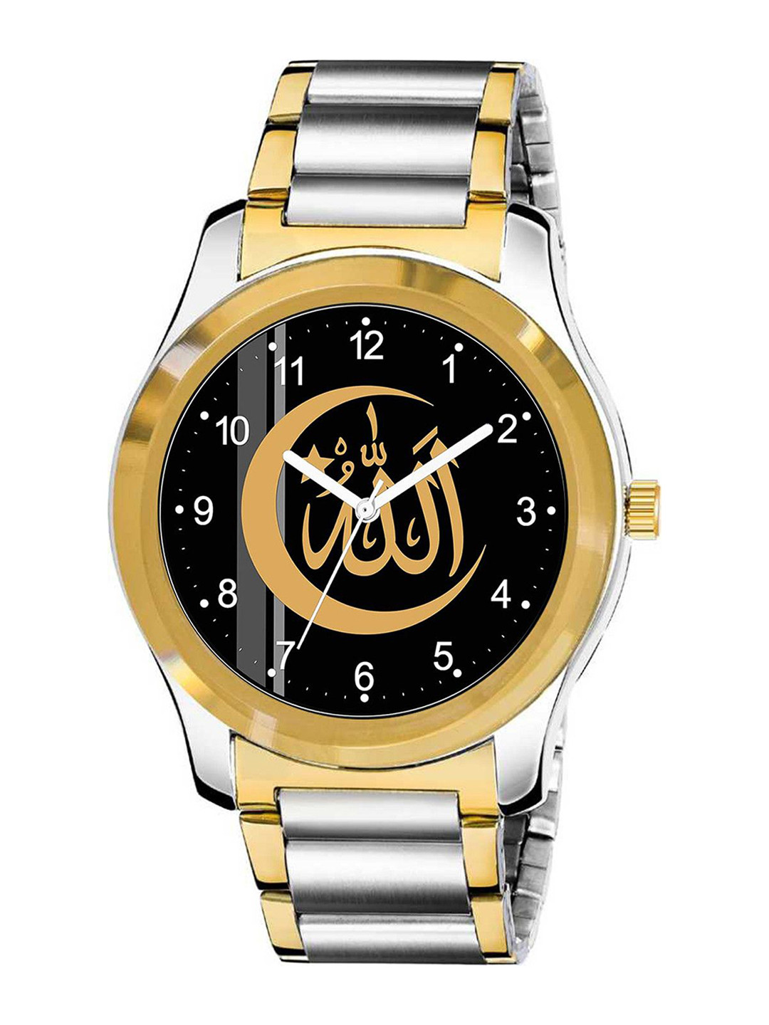 CSAMON Men Round Dial & Stainless Steel Straps Analogue Watch GPChain Islamic NUM01 CD_SH