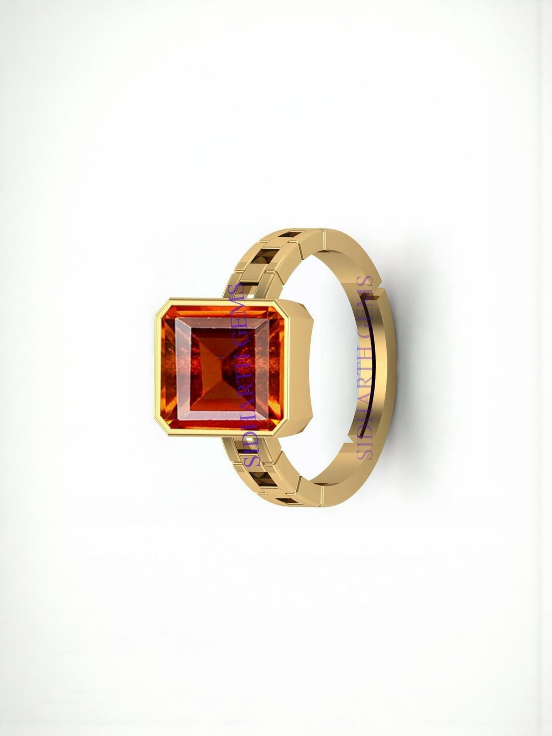 Sidharth Gems 11.00 KT Hessonite Garnet Adjustable Ring
