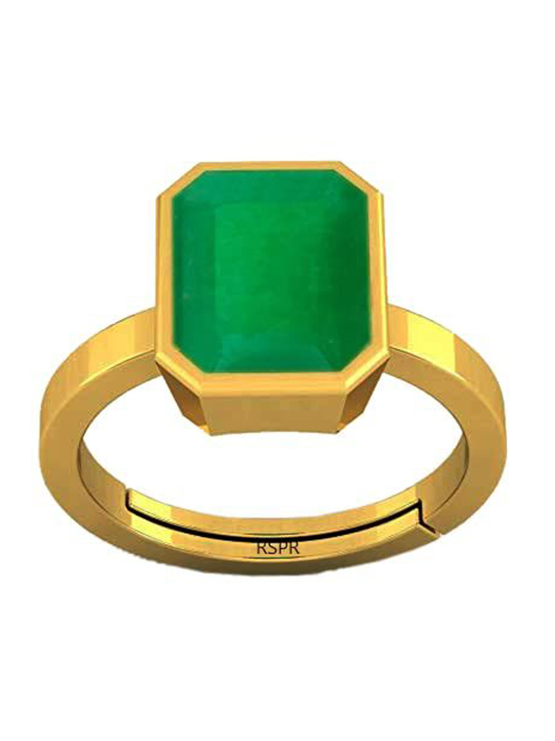 RSPR 7.25 Ratti 6.62 Carat Emerald Panna Gemstone-Studded Finger Ring