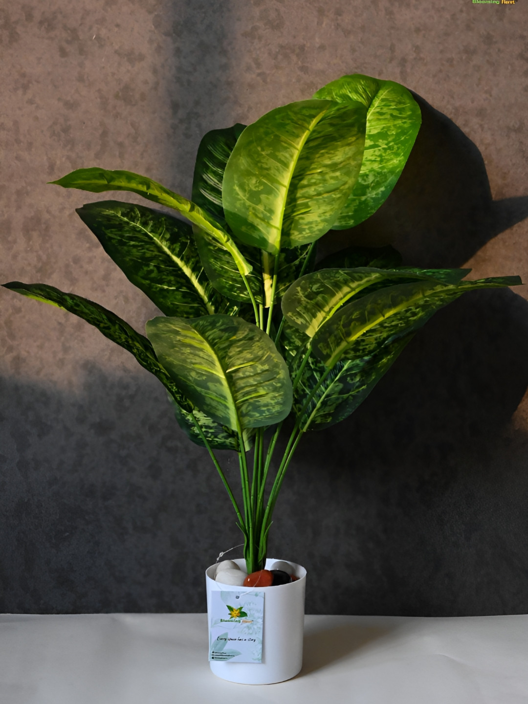Blooming Floret Green Diffenbachia Artificial Plant With Pot