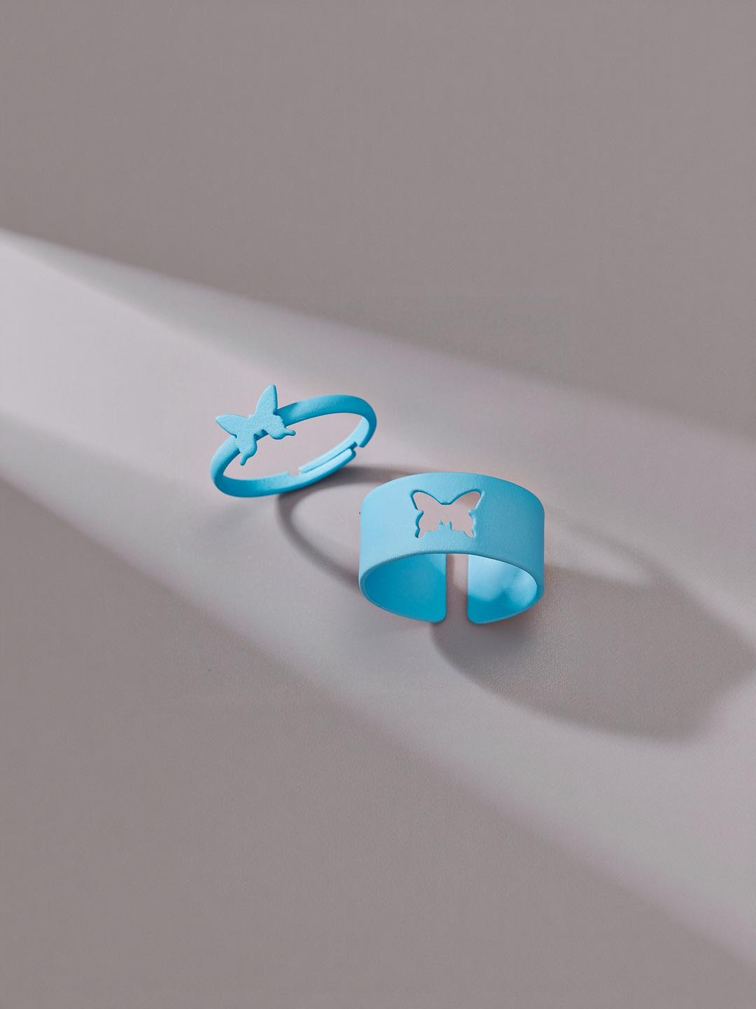 Arzonai 2 Pcs Adjustable Couples Metal Ring