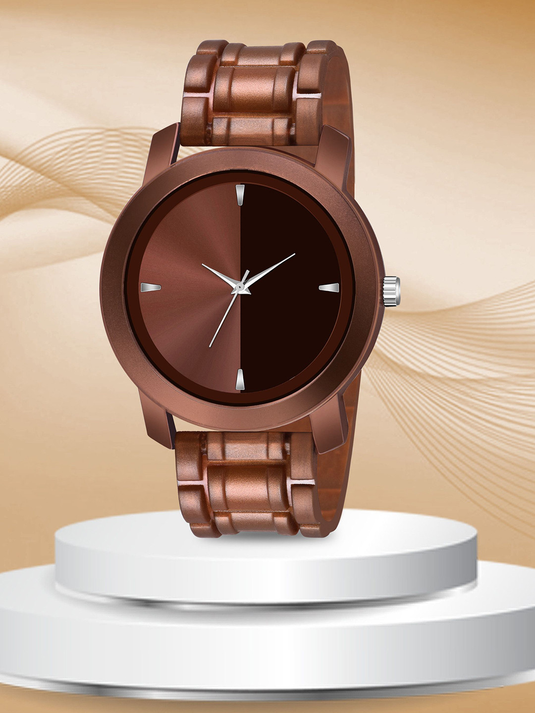 CSAMON Men Brown Dial & Silicon Straps Analogue Watch PendoBRO M3 D 801BRO_SH